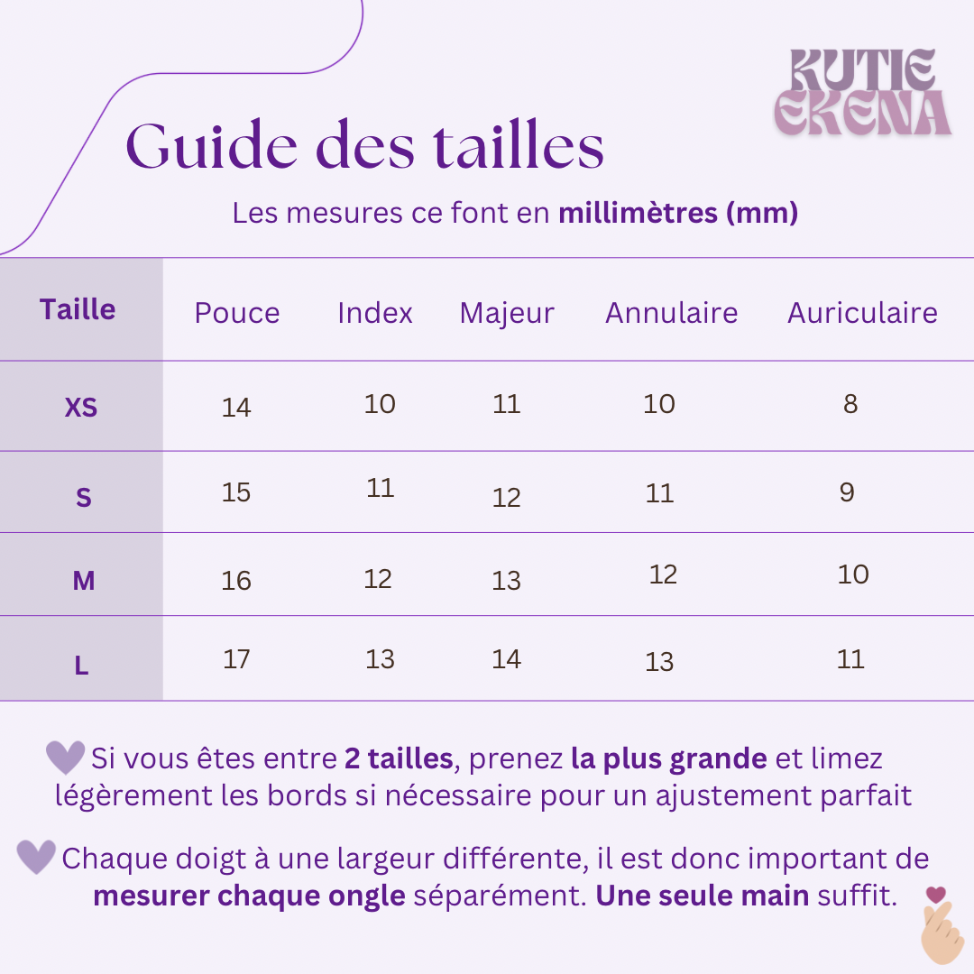 Guide des tailles – Kutie Ekena